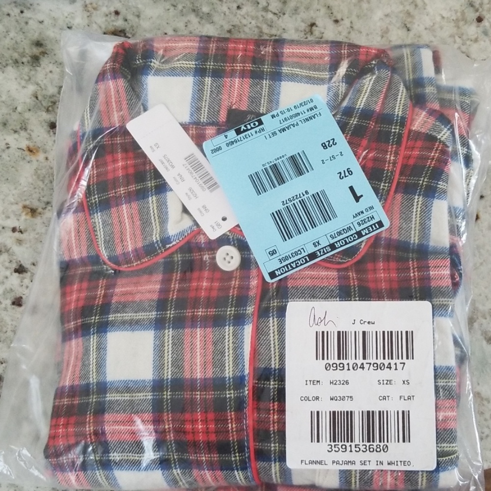 J Crew new with tags womens pajamas